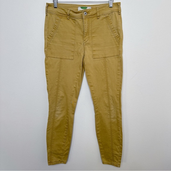 Anthropologie Womens 27 Jefferson Mustard Yellow Slim Utility Pants CN - Picture 2 of 16